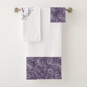 Monogramme floral pourpre élégant