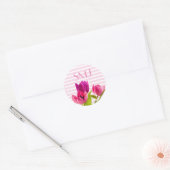 Monogramme floral rond avec Sticker pour tulipes r (Enveloppe)