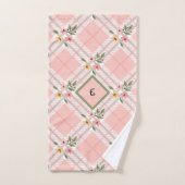 Monogramme floral rose (Serviette à main)