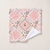 Monogramme floral rose (Gant de toilette)