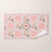 Monogramme floral rose (Serviette à main)