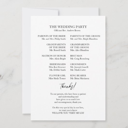 Monogramme Floral Rose Gold Foil Wedding Programme (Dos)