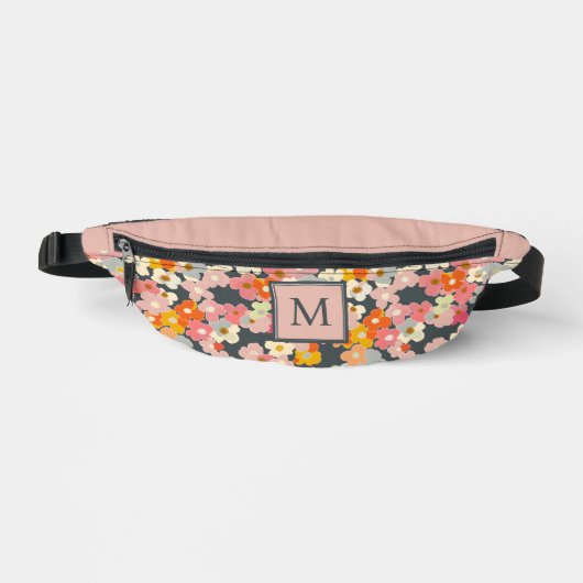 Monogramme floral rose moderne initial (Recto)