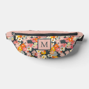 Monogramme floral rose moderne initial