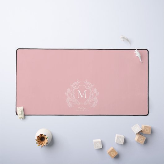Monogramme floral rose-rose moderne (Tableau pour enfants)