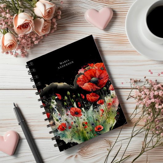 Monogramme floral rouge