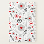 Monogramme floral rouge gris moderne (Dos)