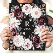 Monogramme Floral Sombre Élégant