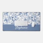Monogramme Floral Toile Bleu Vintage (Clavier et souris)