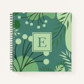 Monogramme Floral verdure Carnet spiral (Devant)