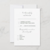 Monogramme floral vert foncé et blanc Mariage RSVP (Dos)