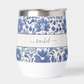 Monogramme Floral Vintage Bleu (Gauche)