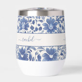 Monogramme Floral Vintage Bleu (Avant)
