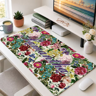 Monogramme floral vintage rose beige