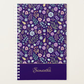 Monogramme Floral Whimsical Boho Motif Planner (Devant)
