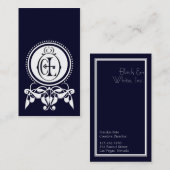 Monogramme Flourdissant [bleu CL] Carte de visite (Devant / Derrière)