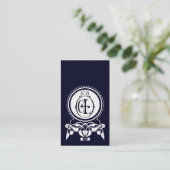 Monogramme Flourdissant [bleu CL] Carte de visite (Debout devant)