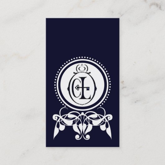 Monogramme Flourdissant [bleu CL] Carte de visite (Devant)