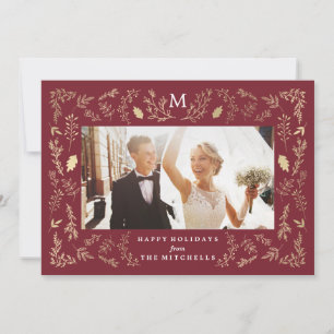 Monogramme Flourish Carte de photo de vacances