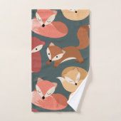 Monogramme Forêt Fox Couleurs automne automne auto (Serviette à main)