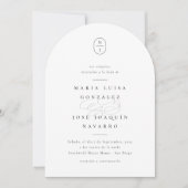 Monogramme Formel Invitation de Mariage Élégant (Devant)