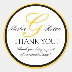 Monogramme G Mariage Favoriser Merci Stickers