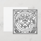 Monogramme G Modèle floral noir et blanc initial (Devant / Derrière)