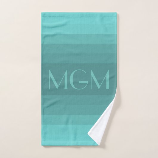 Monogramme géant de gradation d'aqua (Serviette à main)
