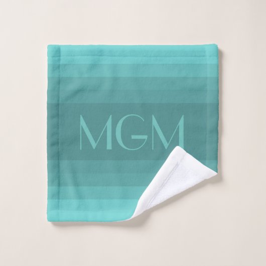 Monogramme géant de gradation d'aqua (Gant de toilette)