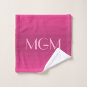 Monogramme géant de gradation rose chaud (Gant de toilette)