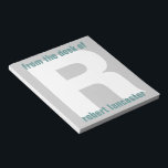 Monogramme géant initial du bureau du Bloc-notes<br><div class="desc">Cliquez sur PERSONNALISER IT pour effectuer des ajustements à ce modèle.</div>