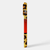 MONOGRAMME GEMME RUBIS ROUGE FOURRURE DE LÉOPARD I (Côté gauche)