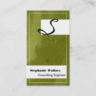 Monogramme Génie textile Carte de visite vert