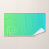 Monogramme géométrique cool | Ombre Vert bleu et c (Serviette à main)