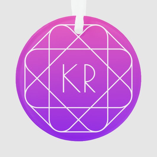 Monogramme géométrique cool | Violette violette ma (dos)