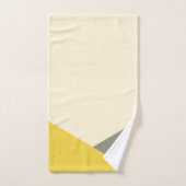 Monogramme géométrique moderne jaune et gris (Serviette à main)
