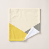 Monogramme géométrique moderne jaune et gris (Gant de toilette)