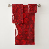 Monogramme géométrique moderne rouge chic (En situation)