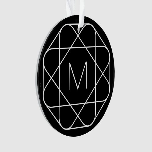 Monogramme géométrique noir et blanc (devant)