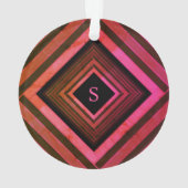 Monogramme géométrique rose rustique Carré moderne (dos)