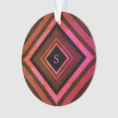 Monogramme géométrique rose rustique moderne (devant)