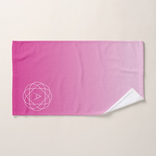 Monogramme géométrique semblable à une fleur | Omb (Serviette à main)