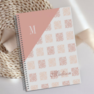 Monogramme géométrique tendance rose tendre