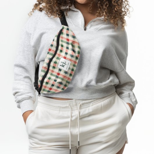 Monogramme Gingham Émeraude Douce