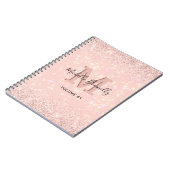Monogramme Girly Chic Carnet rose (Côté gauche)
