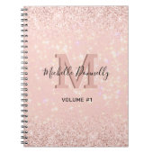 Monogramme Girly Chic Carnet rose (Devant)