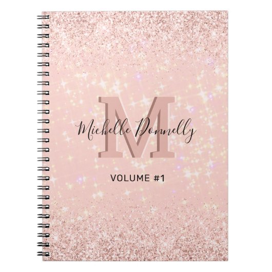 Monogramme Girly Chic Carnet rose (Devant)