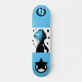 Monogramme Girly Skateboard avec étoiles (Devant)