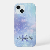 Monogramme Glaçons Flocons de neige Bleu Violet Te (Verso)