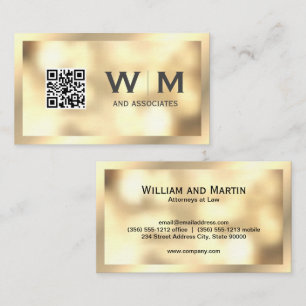 Monogramme Gold Bokeh Carte de visite DE CODE QR